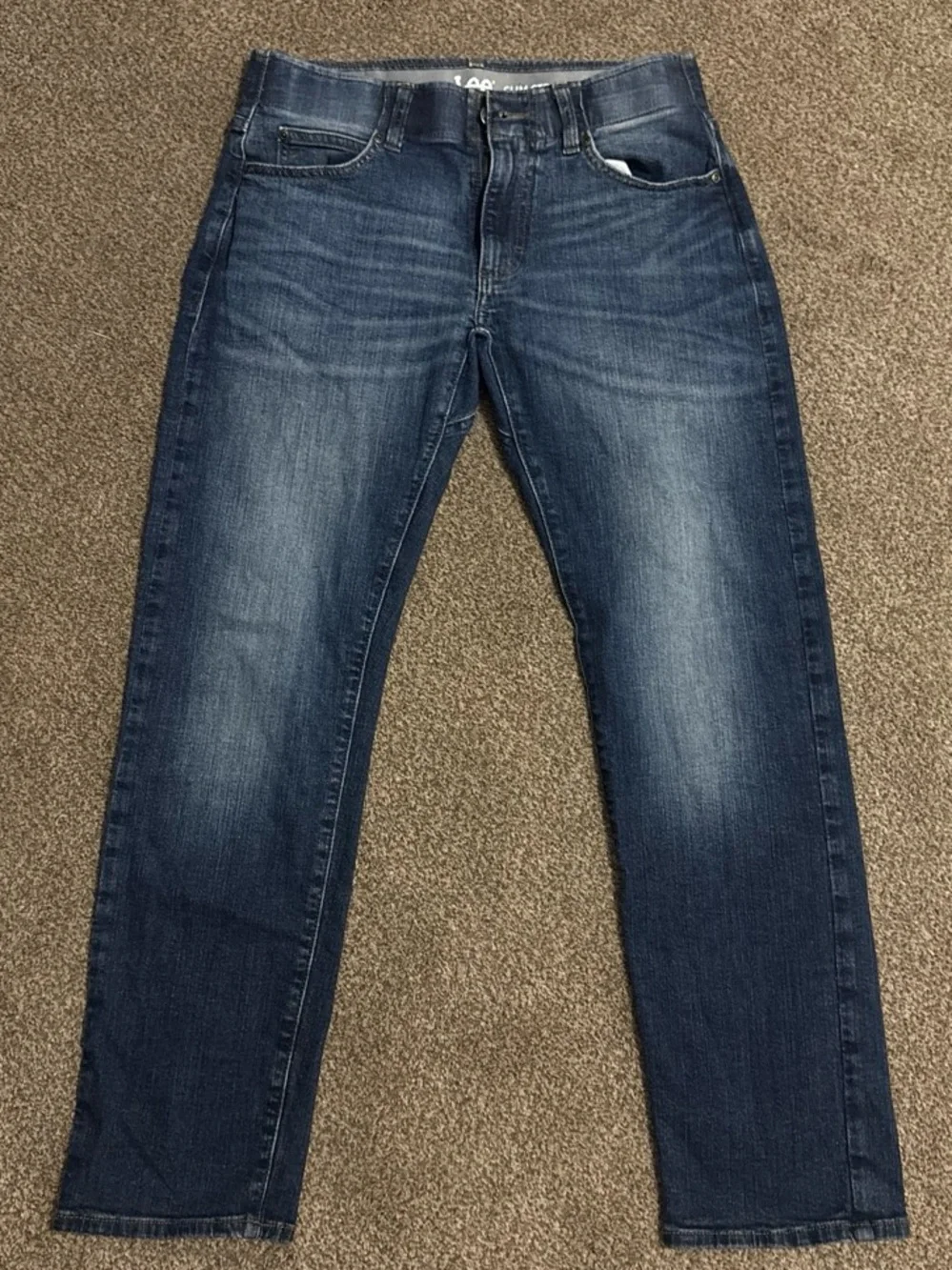 Lee Men's Slim Straight Jeans in Dark Blue Wash